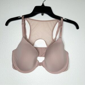 Victorias Secret Womens Nude Snap Front T-shirt Lightly Lined Demi Bra 36D